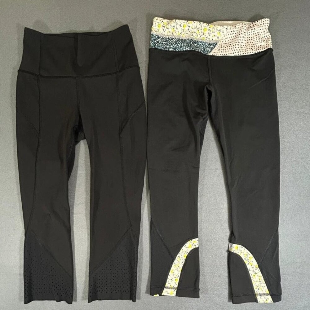 Lululemon Women’s Leggings Size 4 Black Athletic Pants Bundle Of 2 Capri Pants